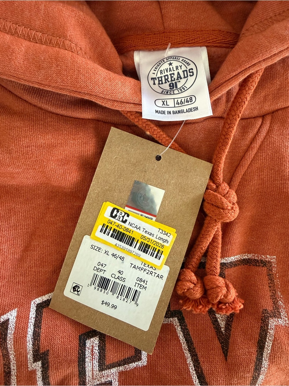 NCAA Texas Longhorns Men's Hooded Sweatshirt - XL - Picture 5 of 5